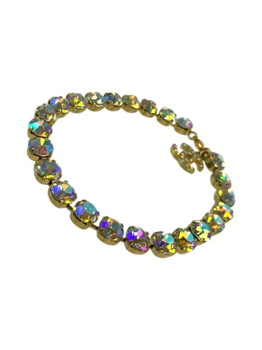 Chanel Super Vintage CC Logo Anklet Aurora Last Gold Plated Bracelet 95 - Picture 3 of 8